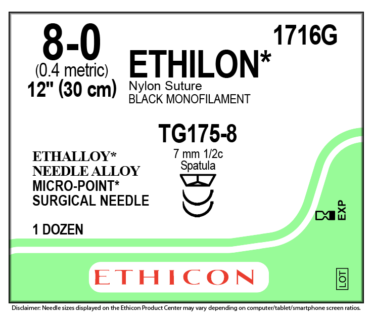 7770G ETHILON 10/0 TG140-6 OFTAL