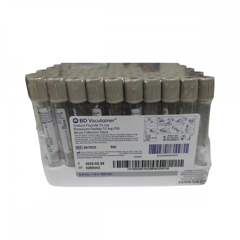 367925 TUBO 6.0ML GRIS 13X100 C/100