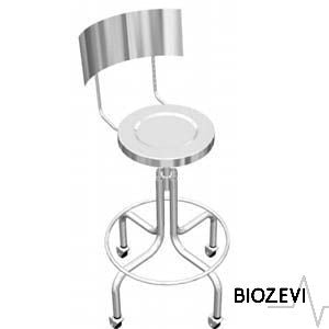 BANCO GIRATORIO ACERO INOXIDABLE CON RESPALDO