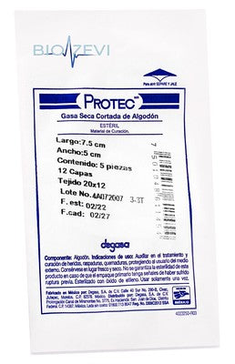 0131700 ESPONJA GASA EST7.5X5 20X12 PQ/5