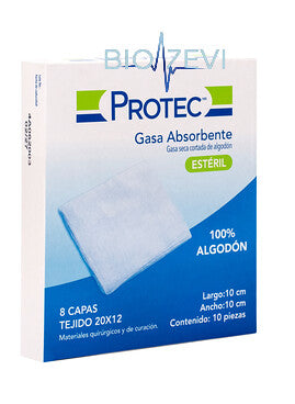 0180110 SOBRE DE GASA ESTERIL 10X10 C/10