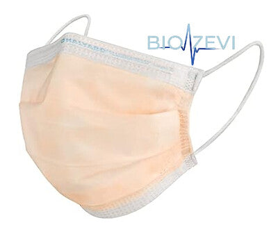 47147 MASCARILLA QUIRURGICA C/VISOR NARANJA C/25