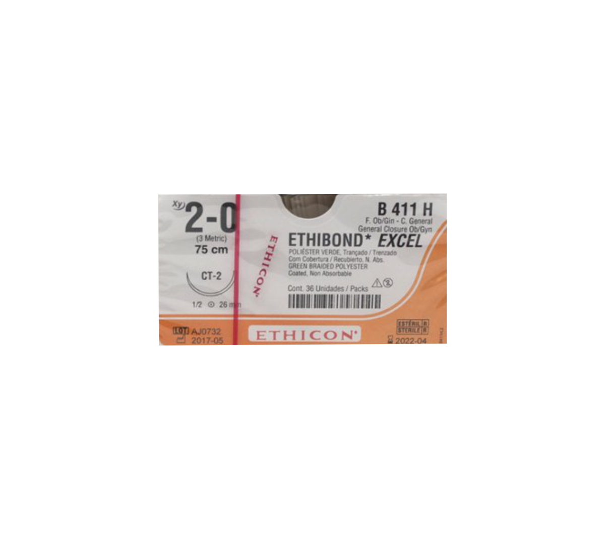 B412H ETHIBOND 0 CT-2 (26MM)HERNIORRAFIA