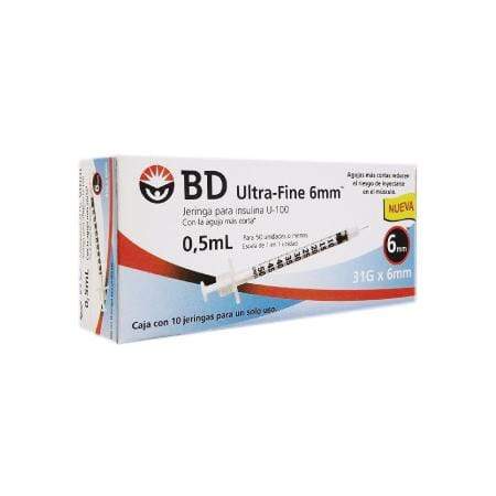 324914 JERINGA P/INSULINA .5ML 31X6 C/10