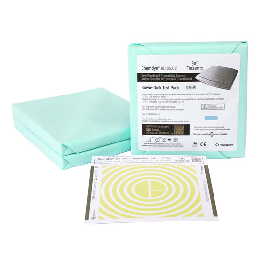 [BD125X/2] INDICADOR QUI̍MICO BOWIE-DICK TEST PACK TERRAGENE (C/20 PZAS)
