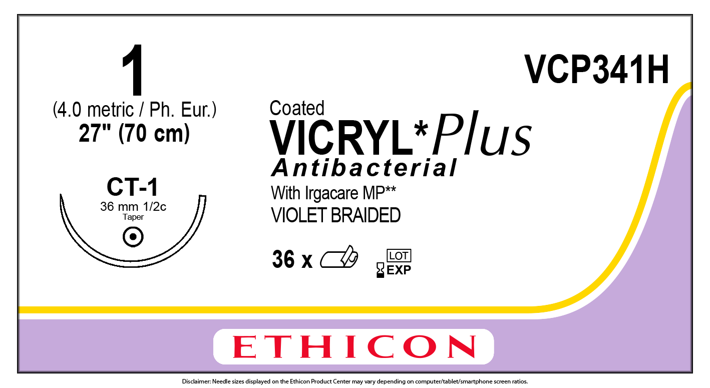 XYVCP341H VICRYL " PLUS V. CT-1 36 MM