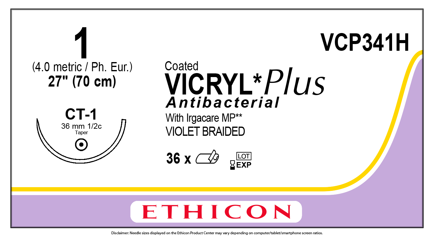 XYVCP341H VICRYL " PLUS V. CT-1 36 MM