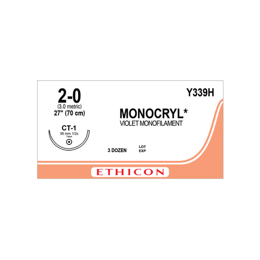 XY Y340H MONOCRYL  CT-1 (36MM) CIER