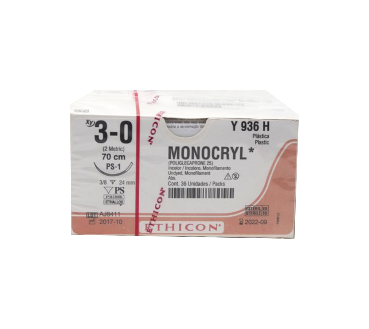 XY Y936H MONOCRYL 3/0 PS-1 (24MM) P