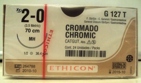 G128T CATGUT CROMICO 0  MH(35MM)