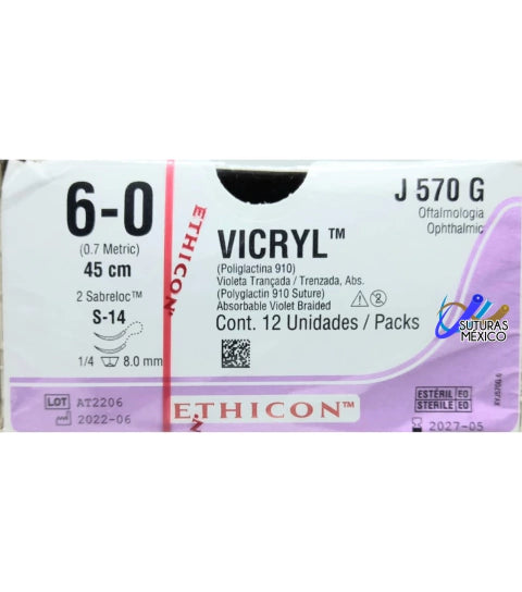 XY J571G VICRYL 5/0 S-14 8. OFTALMICA