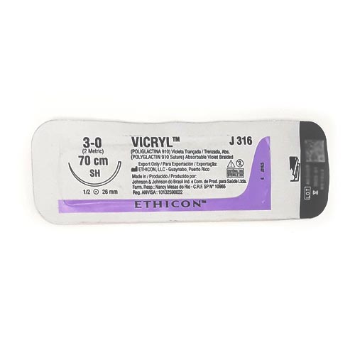 XY J316H VICRYL 3/0 SH 26MM GASTRO