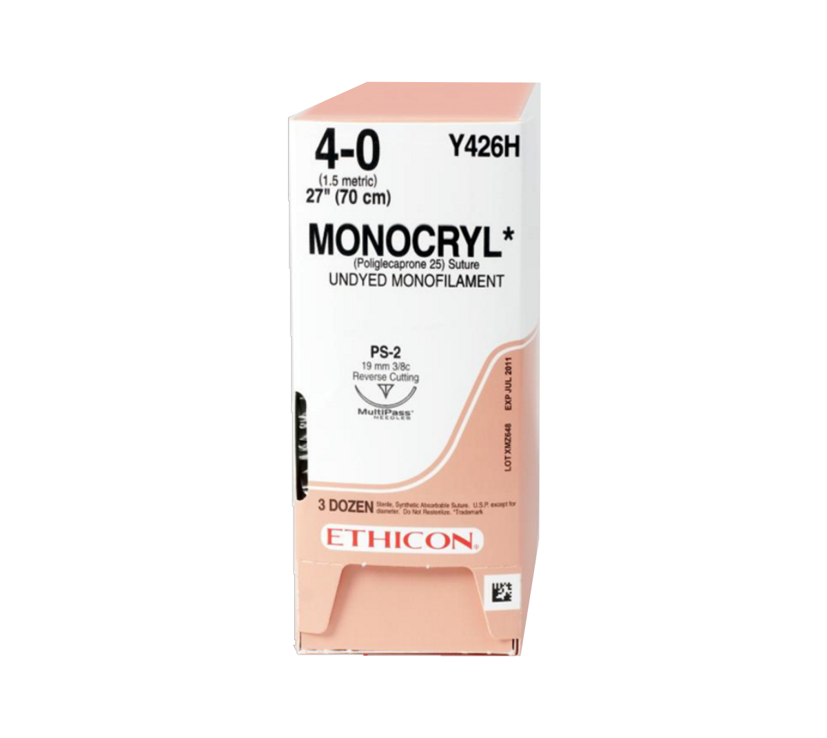 XY Y426H MONOCRYL 4/0 PS-2 PLASTICA